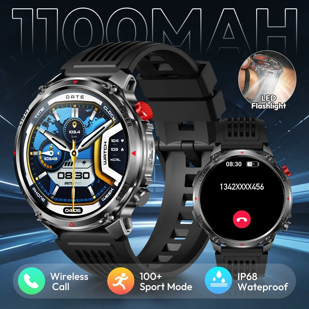 HT45 GPS Smart Watch – 1100mAh, IP68, 100+ Sports Modes, HD Screen