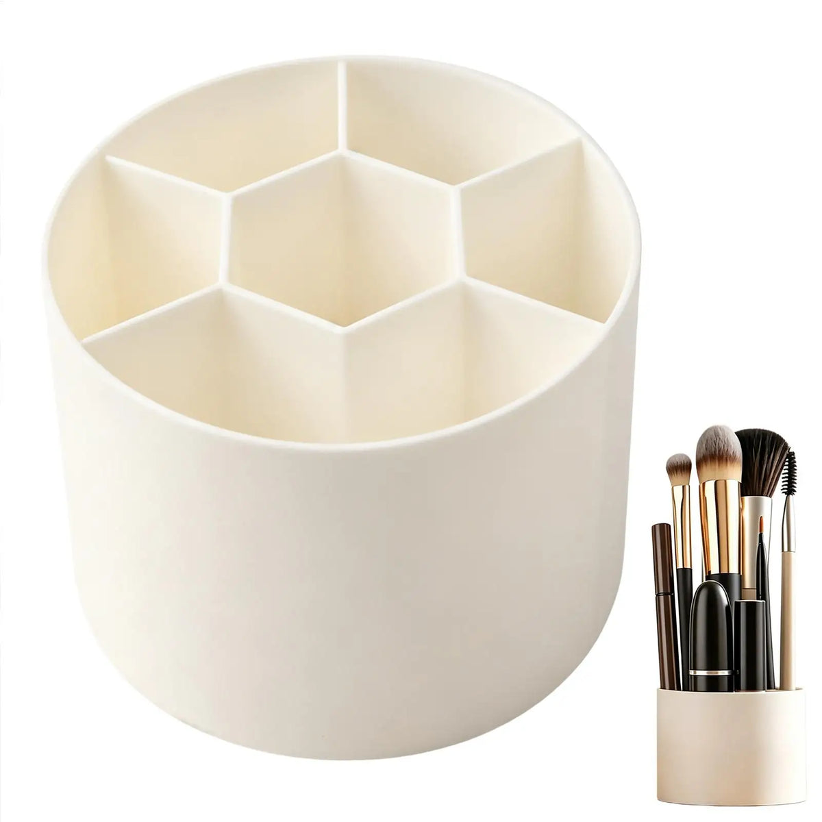 7-Compartment Makeup Brush Holder & Desk Organizer