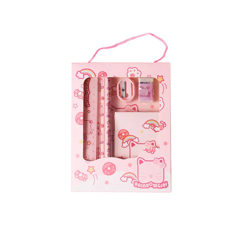 Stationery School Students Six-piece Box Pencil Eraser Supplies