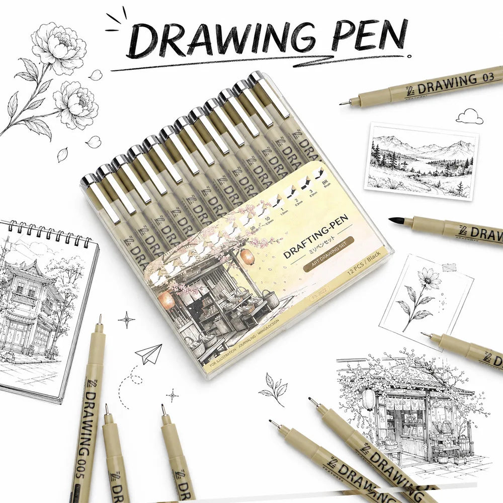 12 Drawing Needle Pen Student Engineering Design Hand Comic