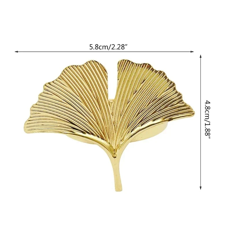 Ginkgo Leaves Napkin Ring Buckle Holders Wedding Party Thanksgiving