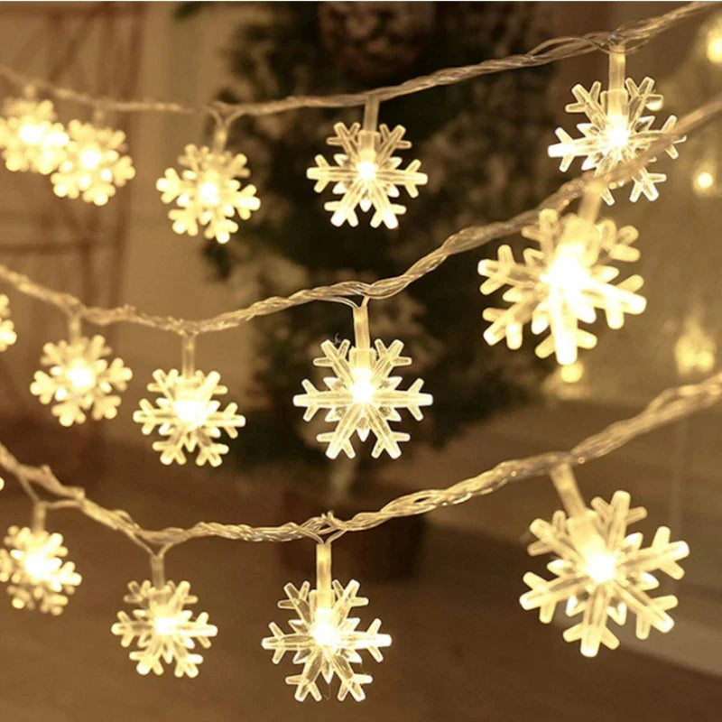 Snowflake LED Christmas Garland Hanging Tree Ornaments