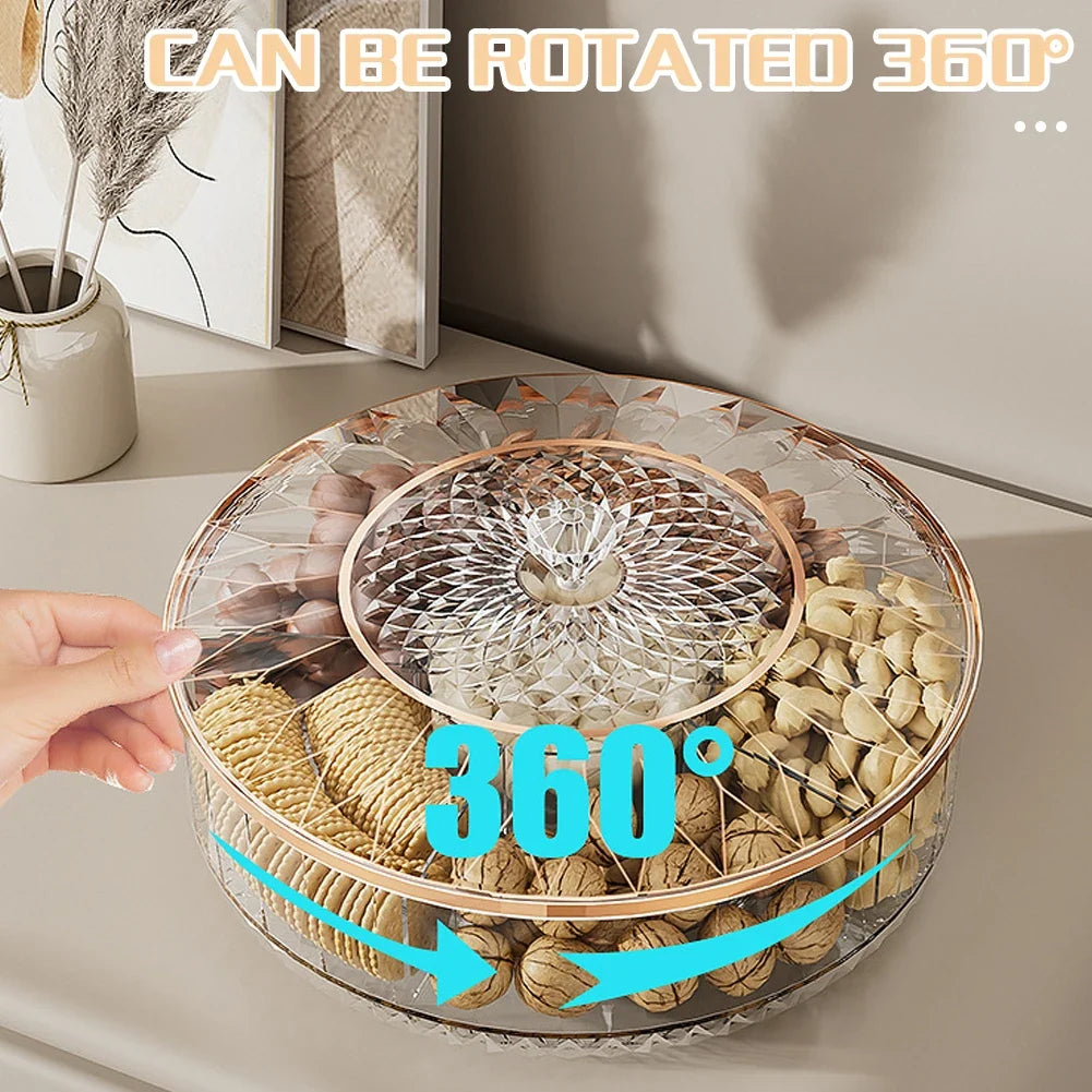 Rotatable Stackable Fruit & Candy Serving Tray with Lid