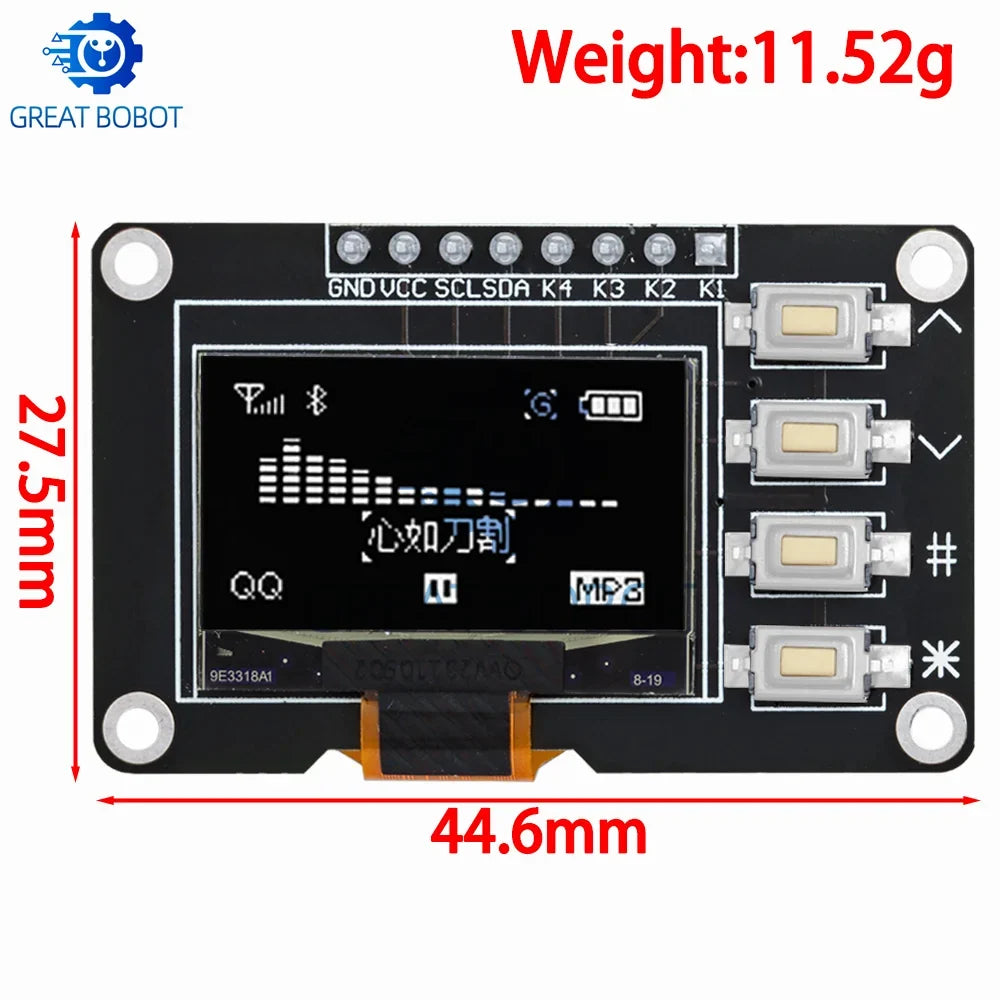 0.96" OLED Display Module 128x64 I2C SSD1315 for Arduino