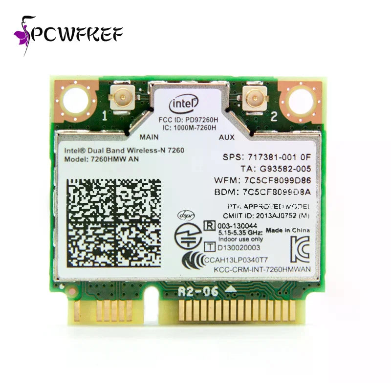 Mini PCIe AC 7260HMW Dual-Band Wi-Fi & Bluetooth 4.0 Card