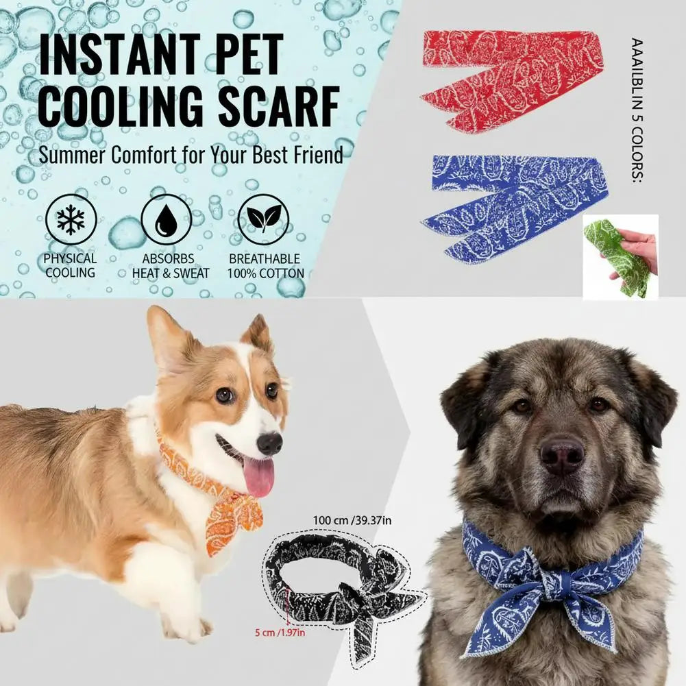 Dog Cooling Collar Summer Pet Cat Ice Scarf Animal People Outdoor