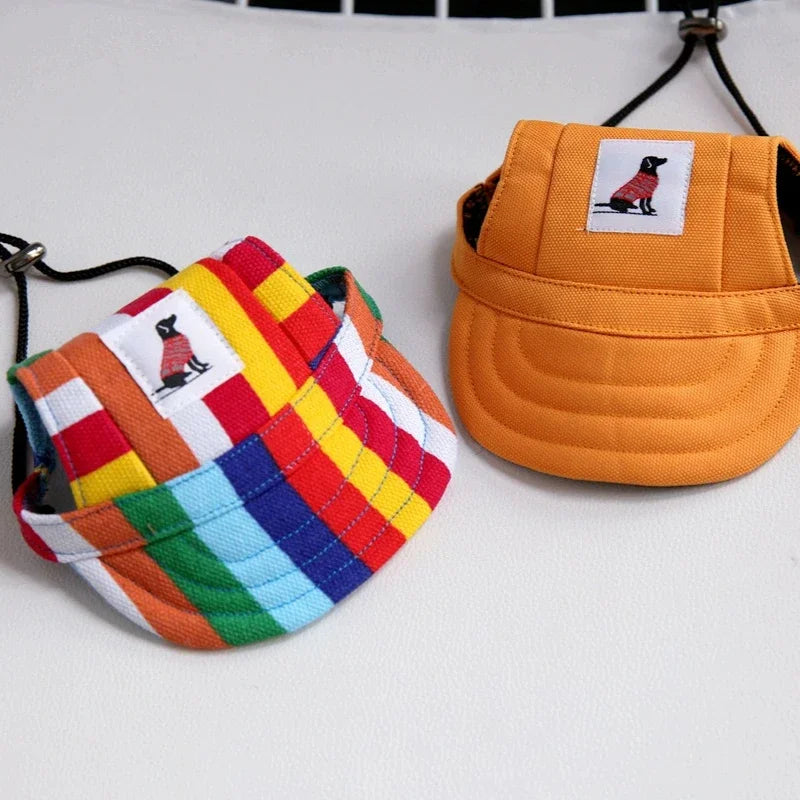 Dog Baseball Cap Hat Neck Strap Adjustable Comfortable Ear Holes
