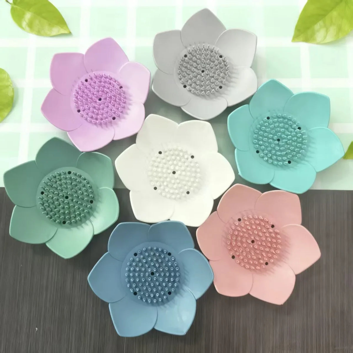 Lotus Silicone Soap Dish with Drainage | Eco-Friendly Holder