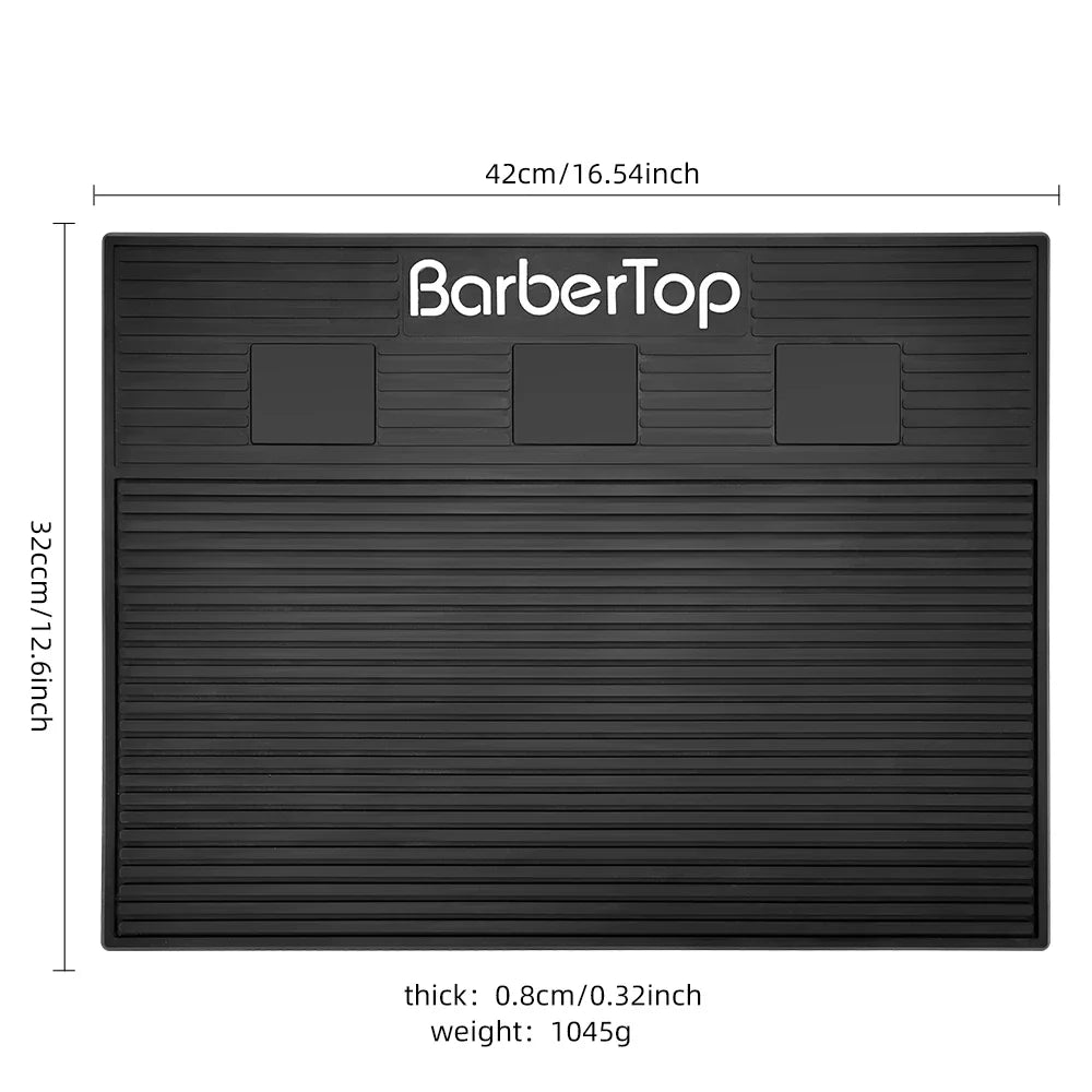 Magnetic Barber Tool Storage Mat – 3/6 Grid Rubber Tray