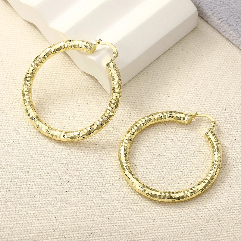 Huitan Big Circle Hoop Earrings – Sparkling Women's Jewelry