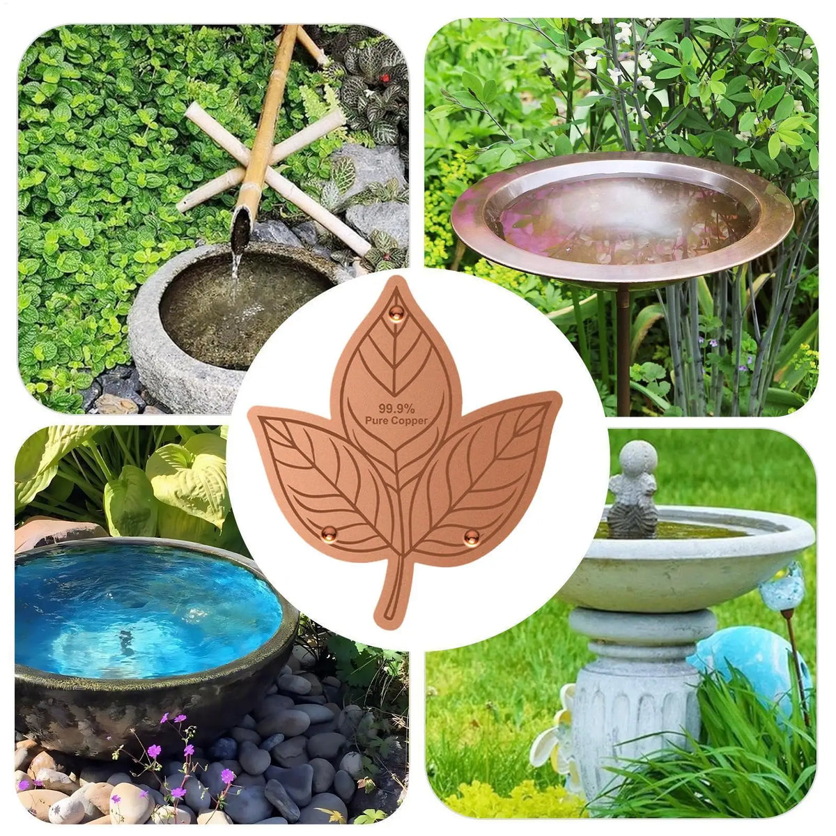 Copper Bird Bath Purifier Disk – Triple-Point Support