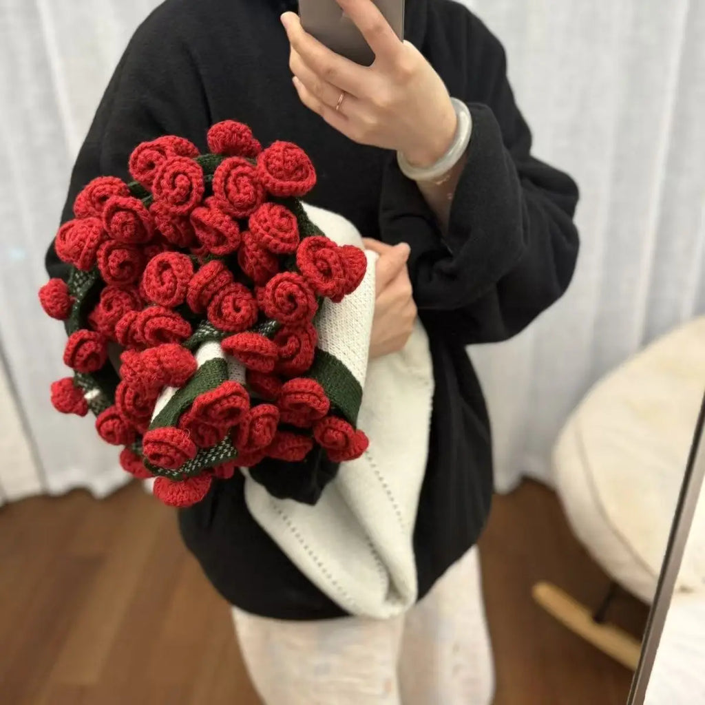 Rose Floral Knit Throw Blanket – Mom & Birthday Gift