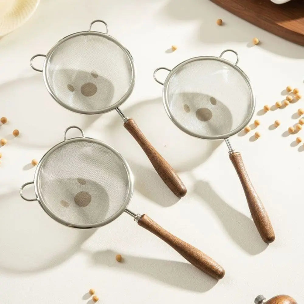 Fine Mesh Strainer – Stainless Steel & Wooden Handle Tea Filter