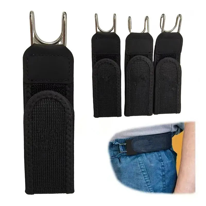 Buckleless Elastic Belt – Adjustable Metal Hook Invisible Waist Belt