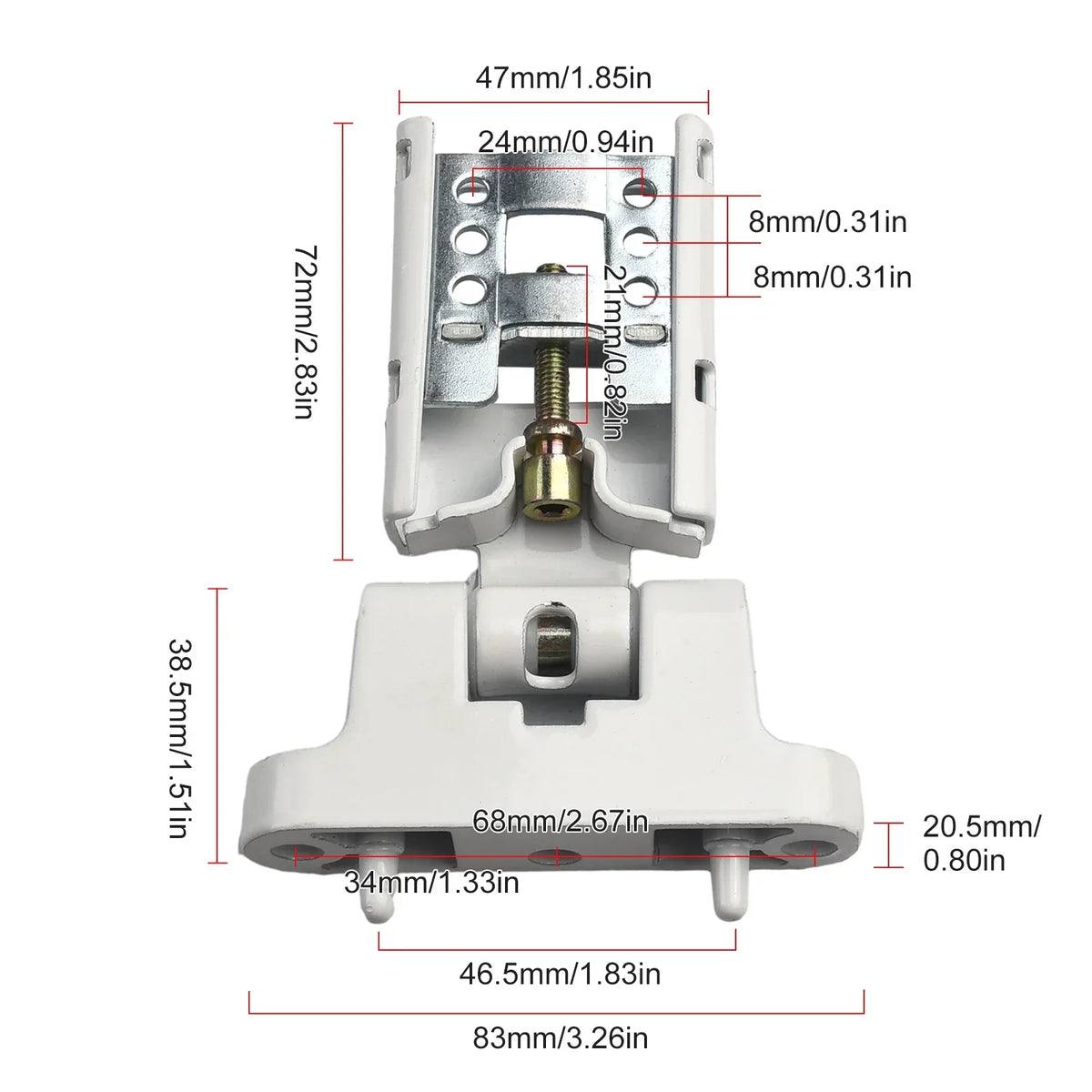High Security UPVC Door Hinge – Zinc Alloy with Screws