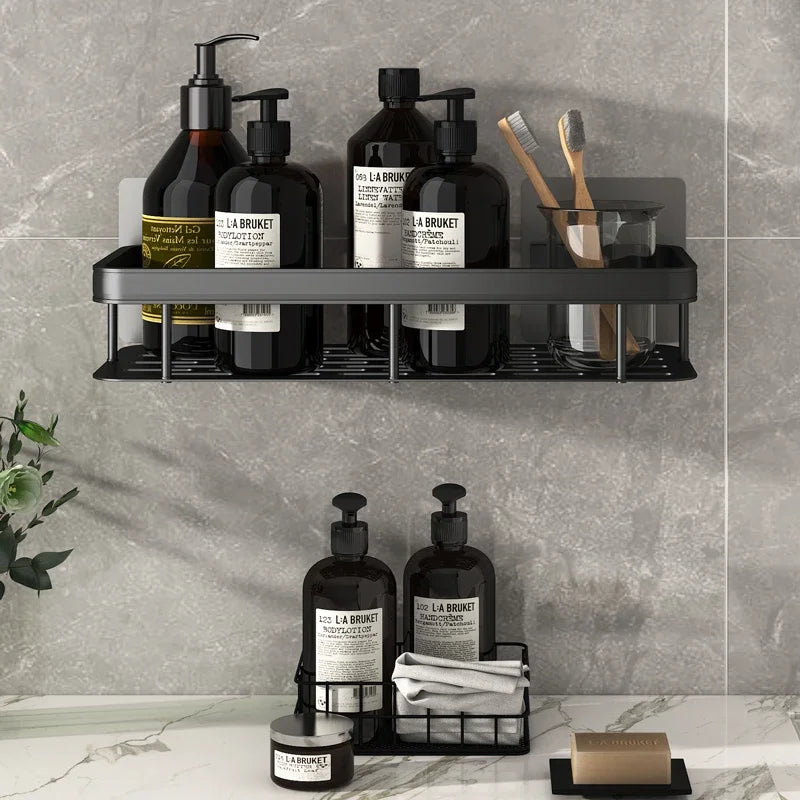 No-Drill Aluminum Corner Shower Shelf | Bathroom Organizer