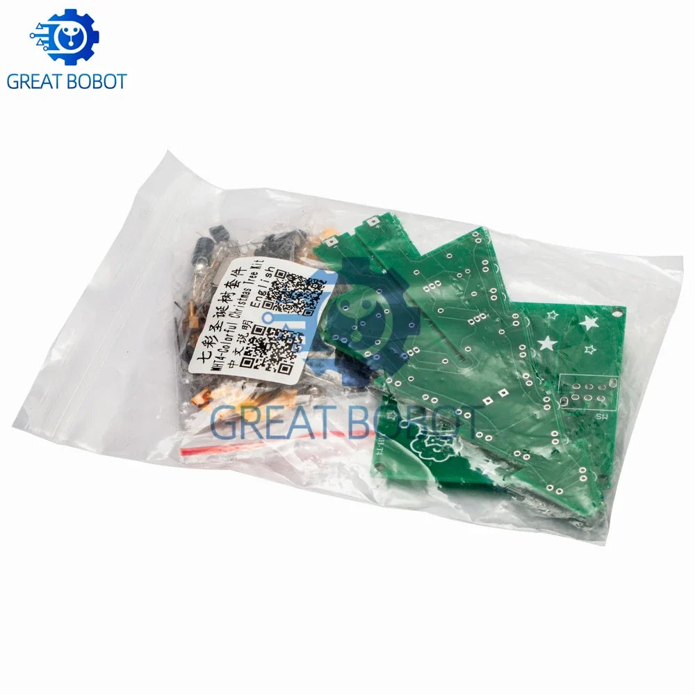 3D Christmas Tree LED DIY Kit – Flashing Red Green Yellow LEDs