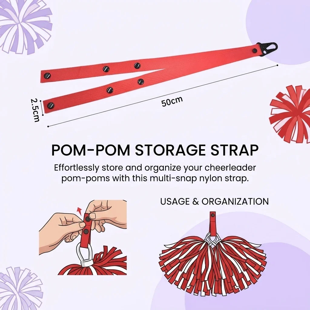 Cheerleading Pom Pom Backpack Strap – Lightweight Nylon