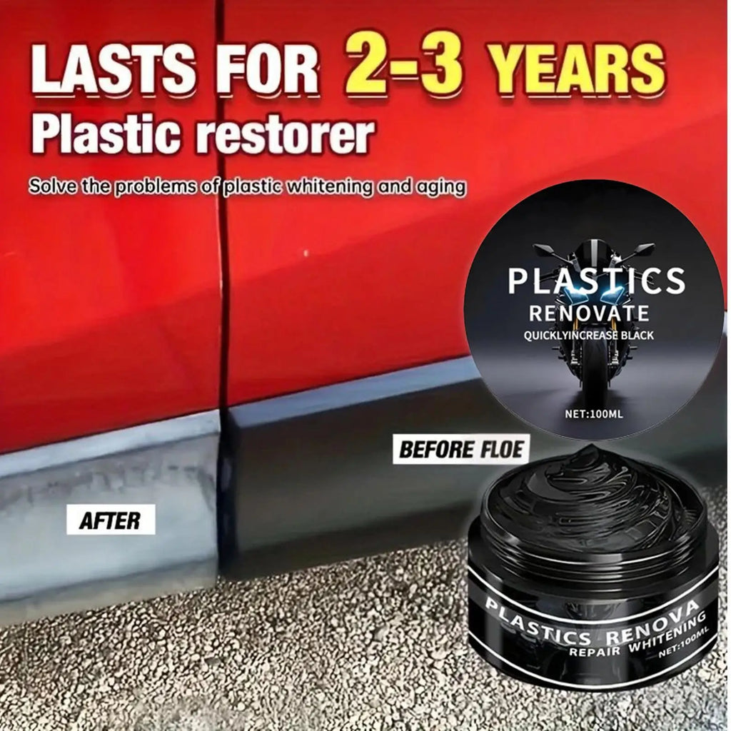 Black Trim Restorer Wax 100ml – Car & Motorcycle Plastic & Rubber