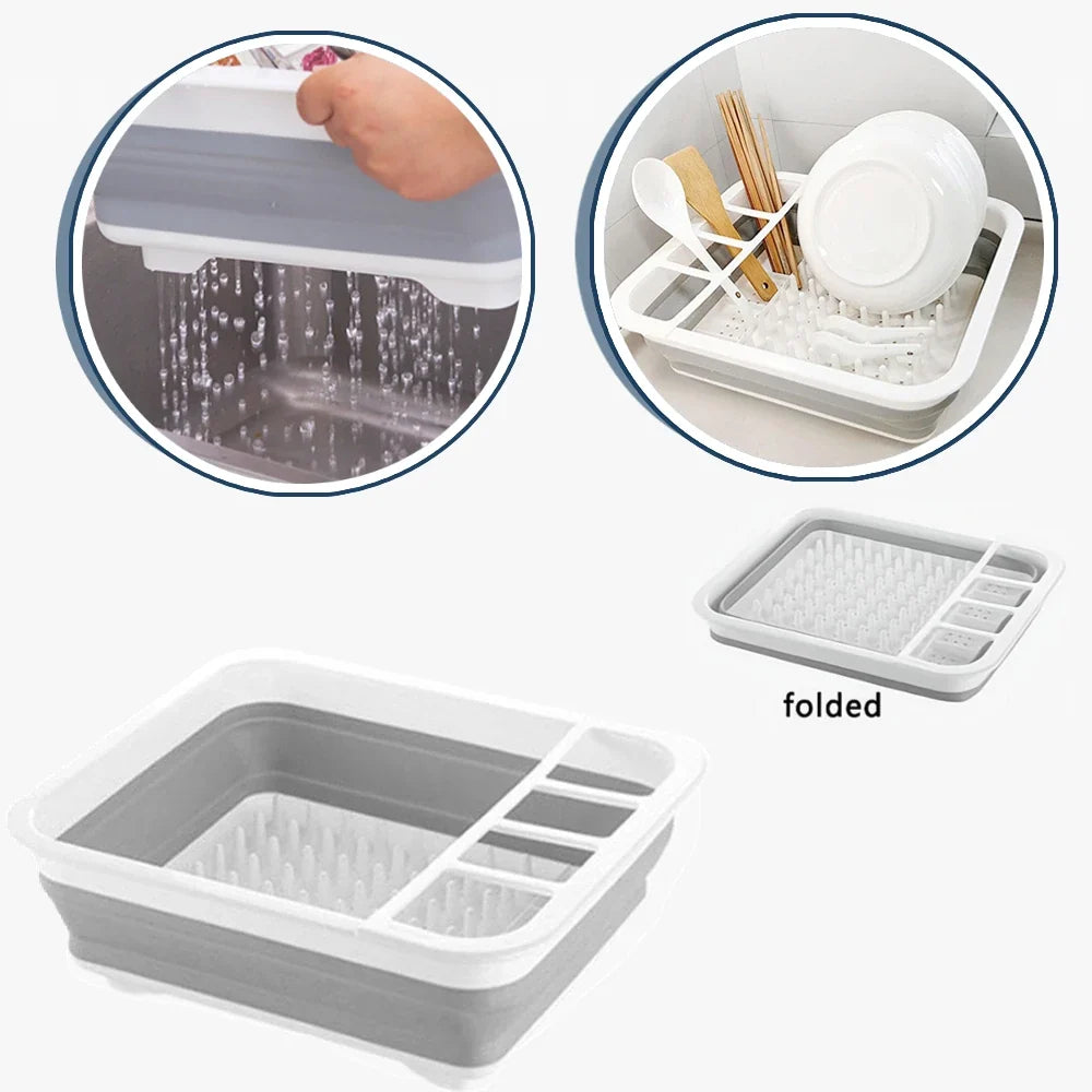 Foldable Dish Drying Rack with Cutlery Slots | RV & Kitchen