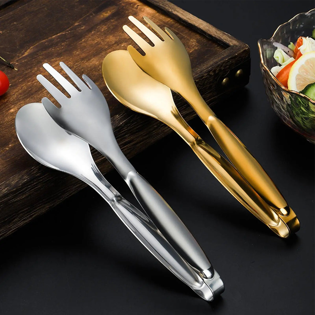 Heavy-Duty Stainless Steel Cooking Tongs for Grilling & BBQ