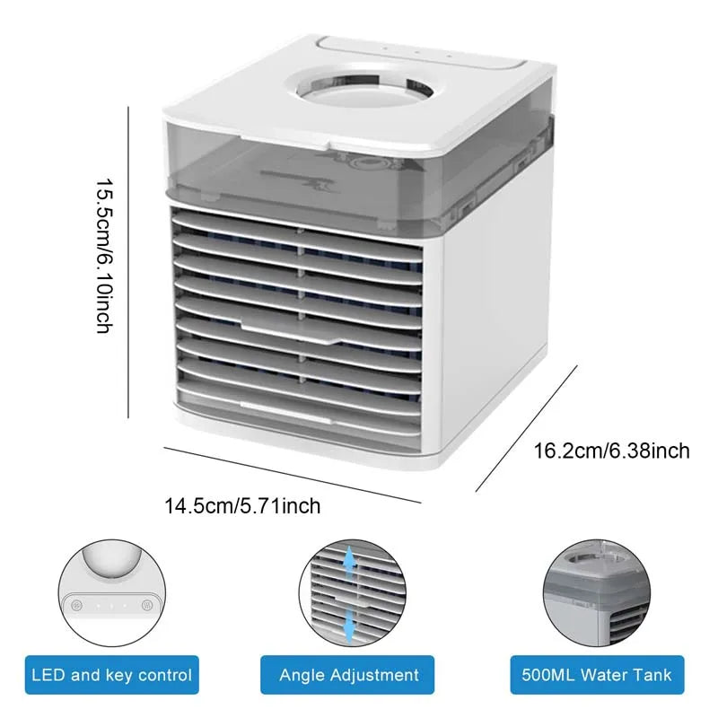 Portable USB Desktop Air Cooler Fan with Mist & Night Light
