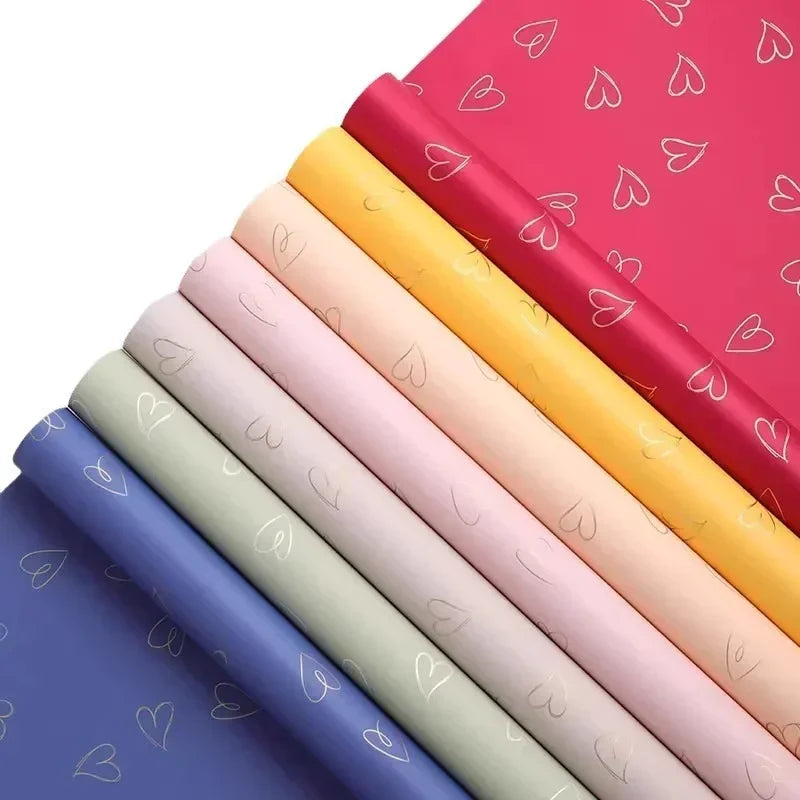 Waterproof Heart Pattern Bouquet Wrapping Paper Decorative Flower
