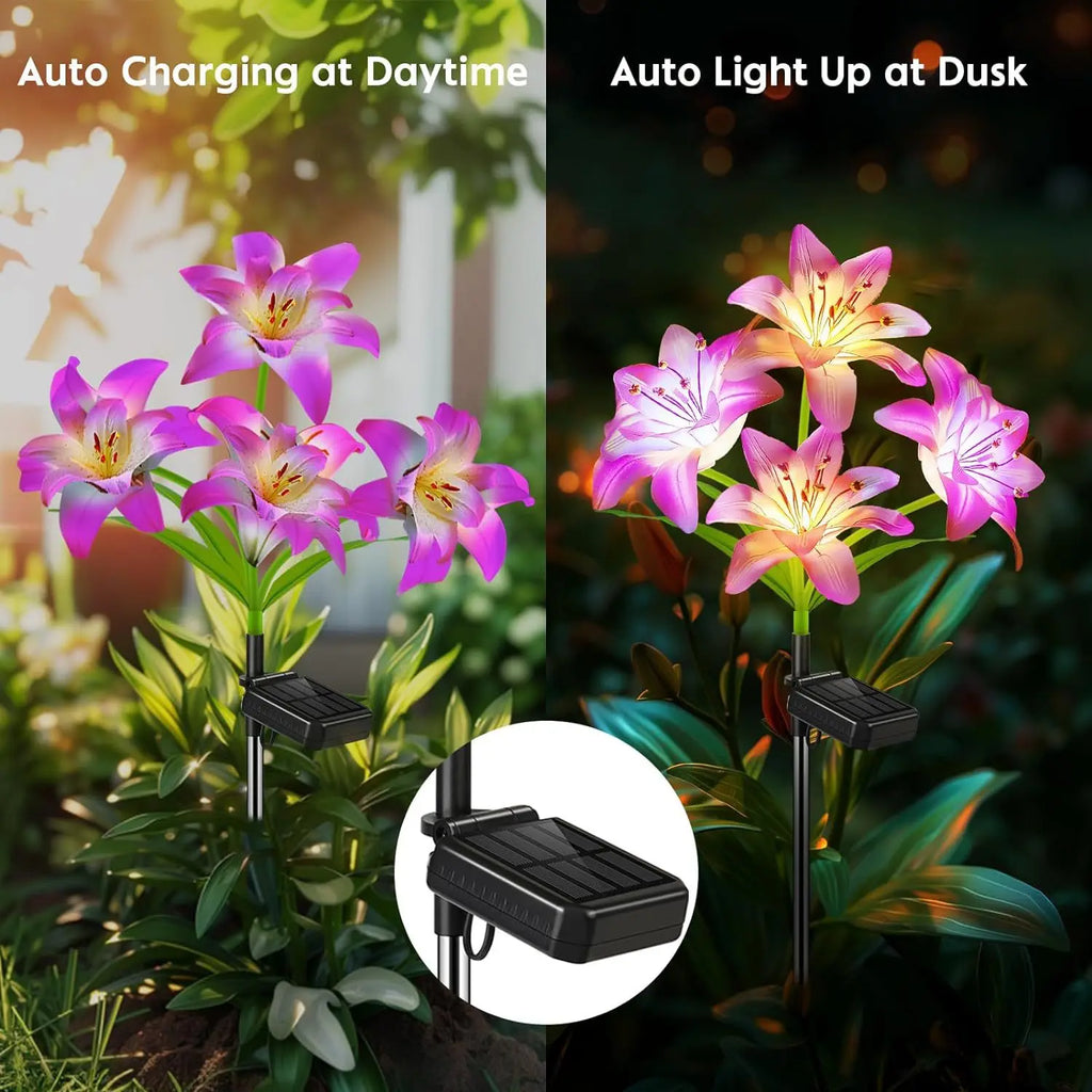Solar Outdoor LED 4-head Dahlia Decorative Lamp Garden Lawn