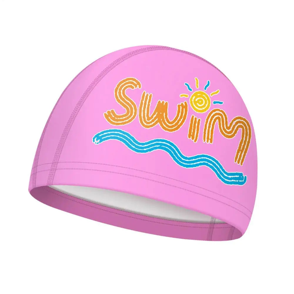 Kids Cartoon Silicone Swim Cap | Waterproof Ear Protection Ages 3–15