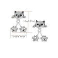 Vintage Silver Cat Paw Earrings – Cute Animal Dangle Jewelry
