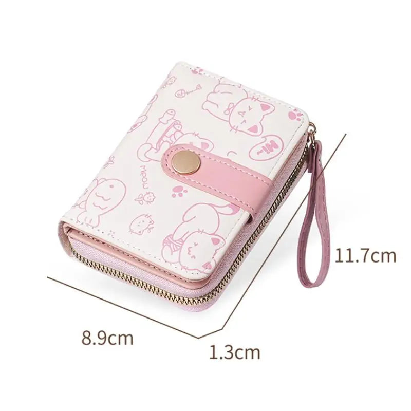 Cute Cat PU Leather Coin Purse & Folding Wallet for Women