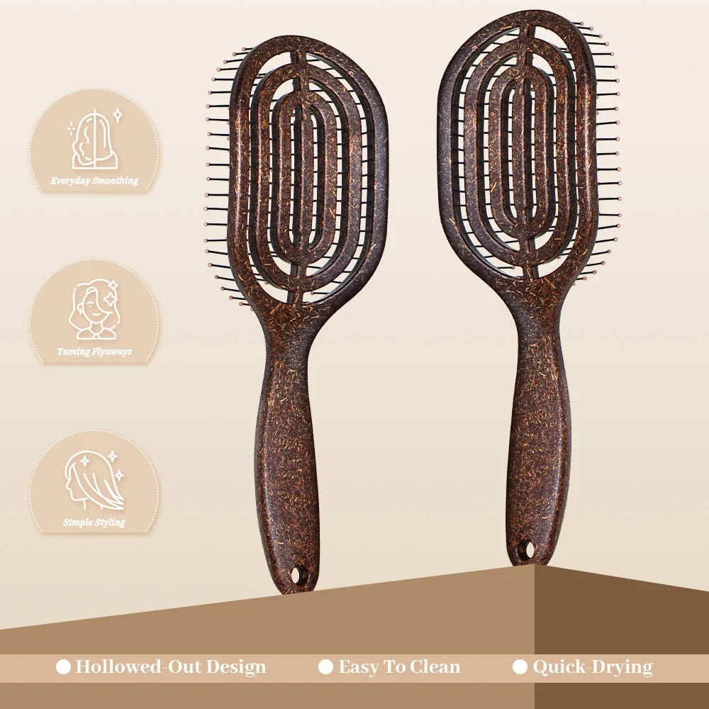 Hollow Detangling Hair Brush – Anti-Static Scalp Massage Comb