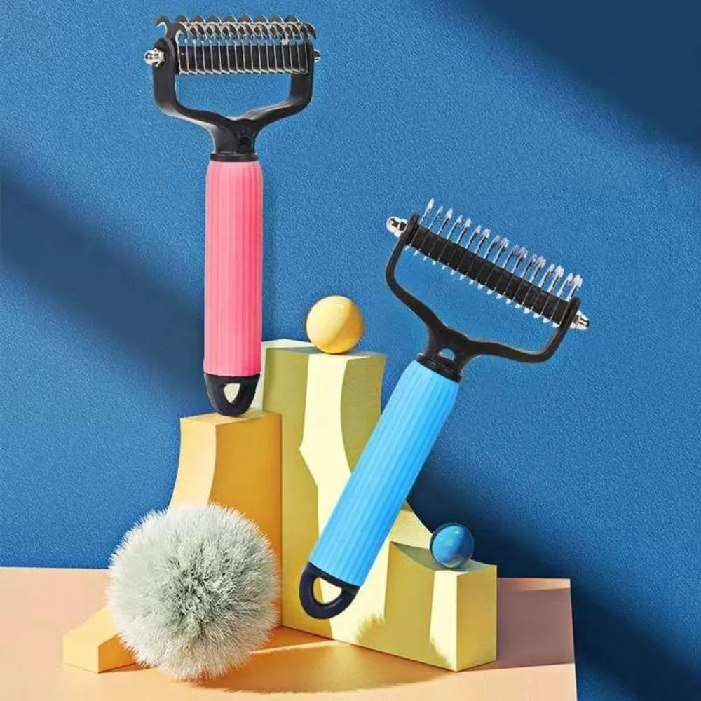 Dual Sided Stainless Steel Pet Grooming Comb Smooth Fur Tidying Tool