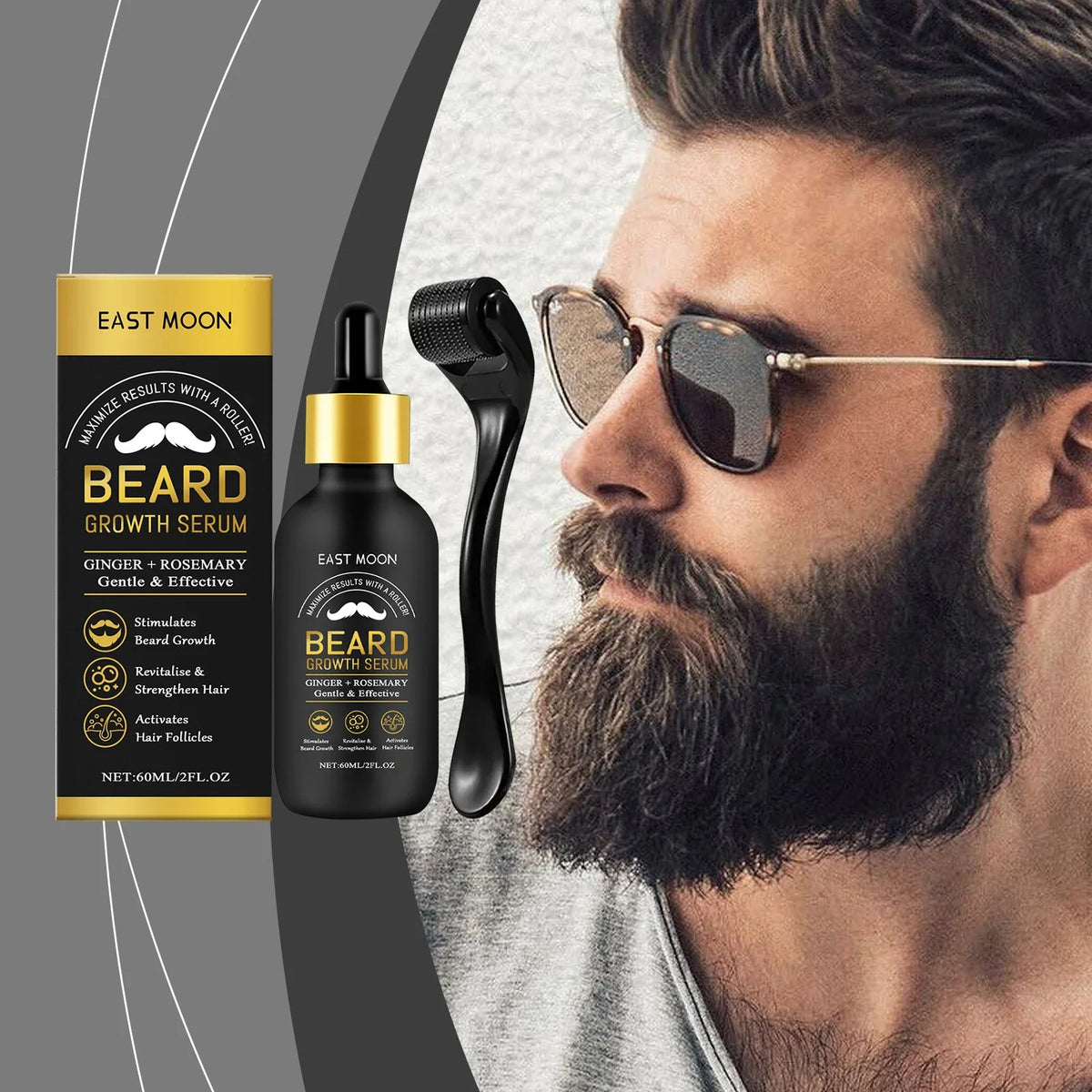 Men's Beard Care Essence Set – Nourishing 60ml Beard Oil