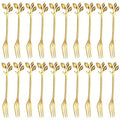20-Pc Gold Stainless Steel Mini Fruit & Dessert Forks Set