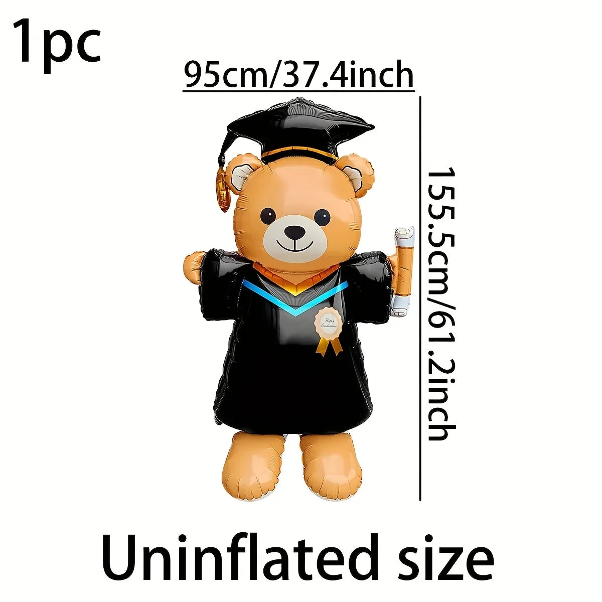 Cute Graduation Bear Aluminum Foil Balloon Perfect School Events