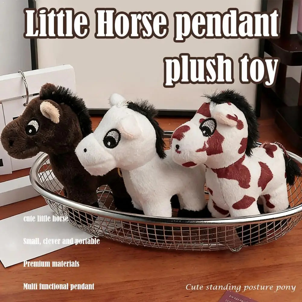 Plush Pony Keychain Toy Mascot Year Horse Pendant Cute Soft Small