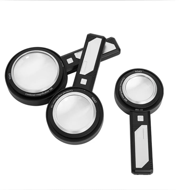 Illuminated Magnifying Glass 5X 10X 15X – 6 LED & UV Lights