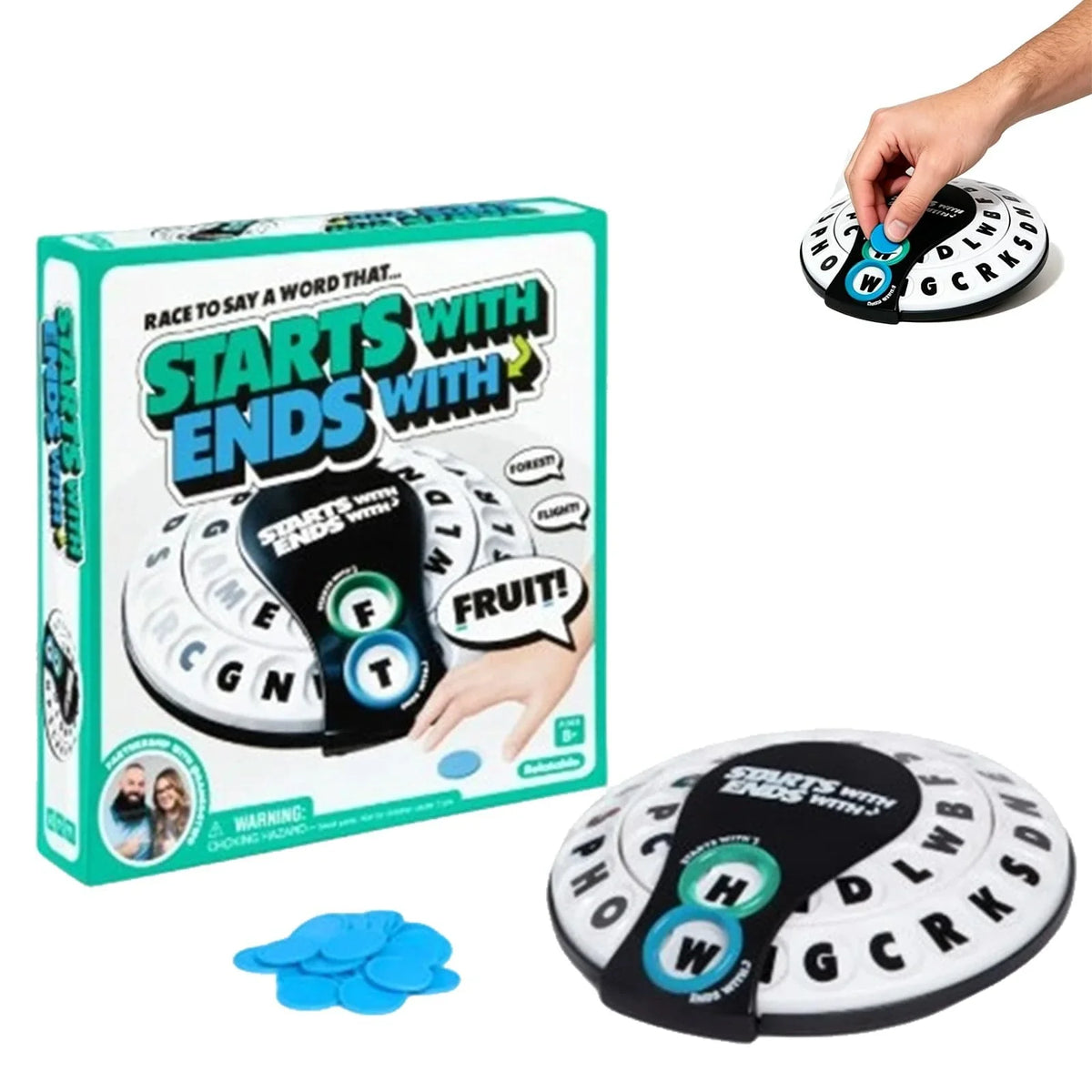 Spin Shout Word Game Fast-paced Family Letter Wheels 20 Tokens