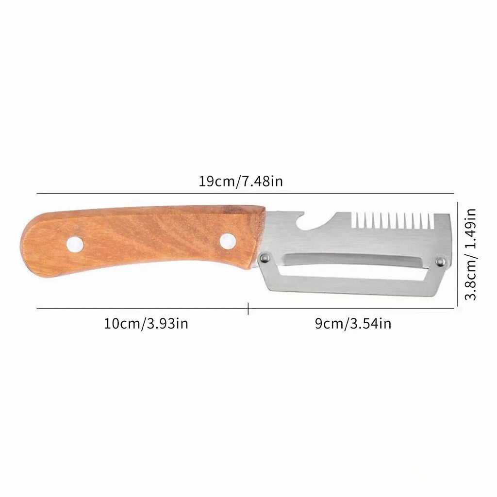 Stainless Steel Peeler with Wooden Handle | Multi-Function