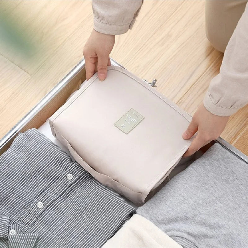 Foldable Hanging Travel Toiletry & Makeup Bag | Oxford Fabric