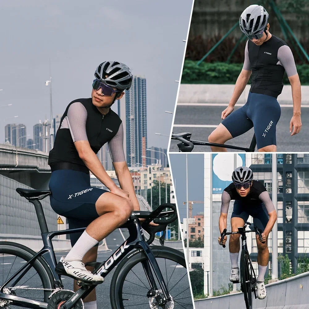 X-TIGER Men's Pro Cycling Jersey – Breathable Short Sleeve Road Bike