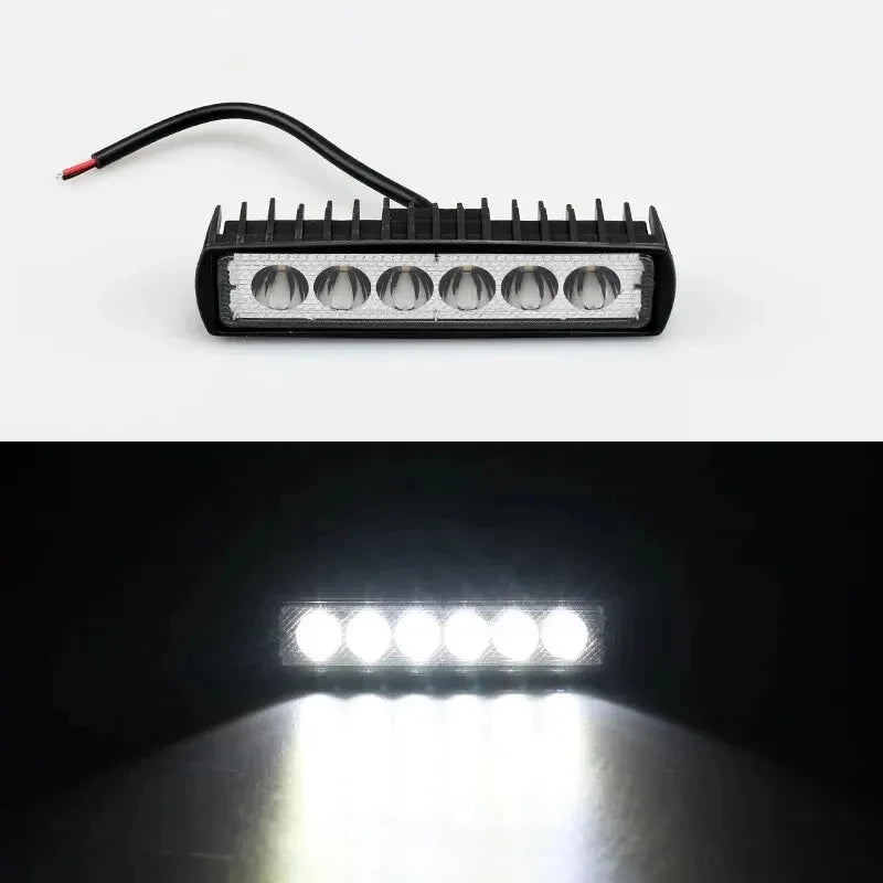 LED Work Light Bar 6000K 12V IP67 Flood Beam Off-Road Lamp