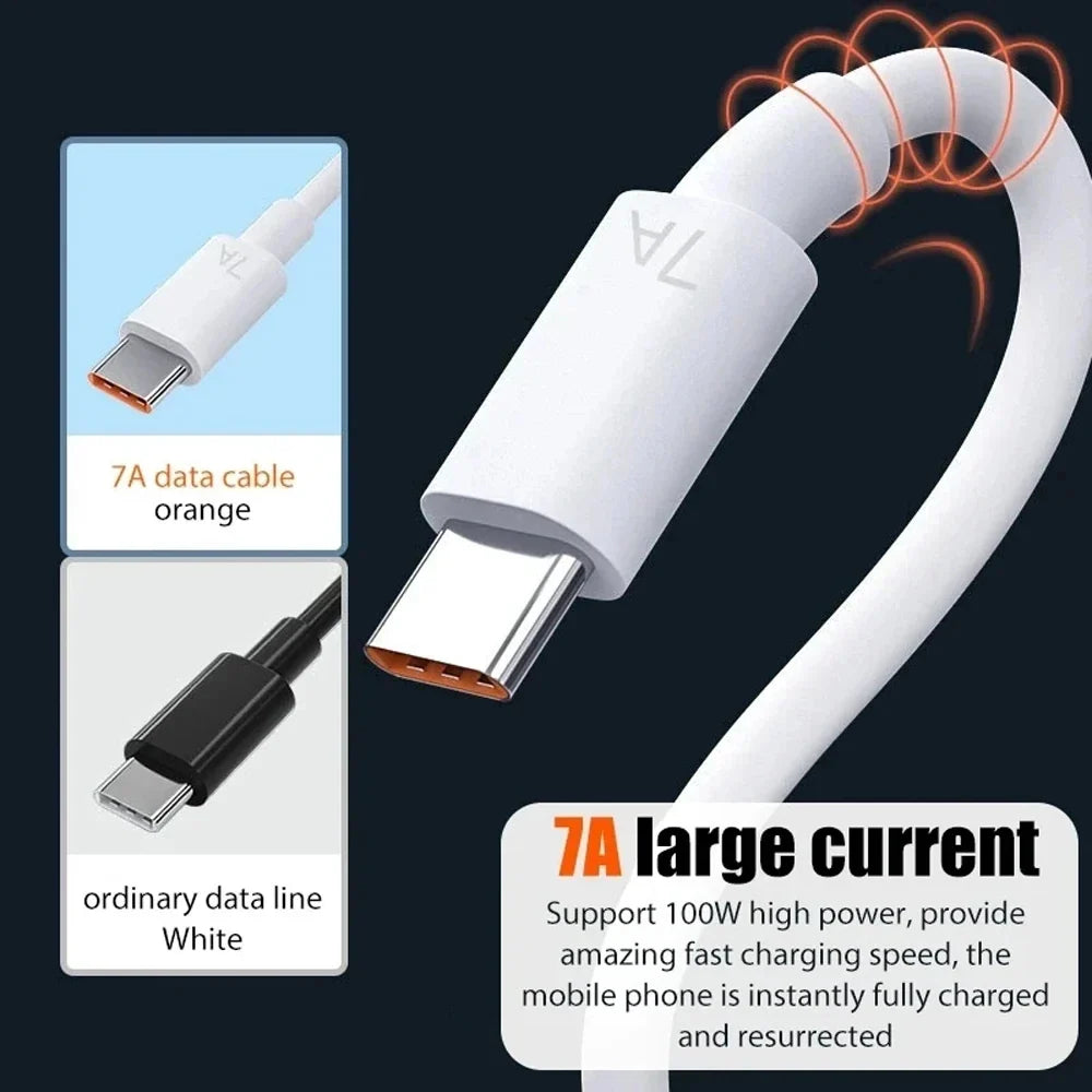 100W 7A USB-C Fast Charging Cable – Huawei, Xiaomi & More