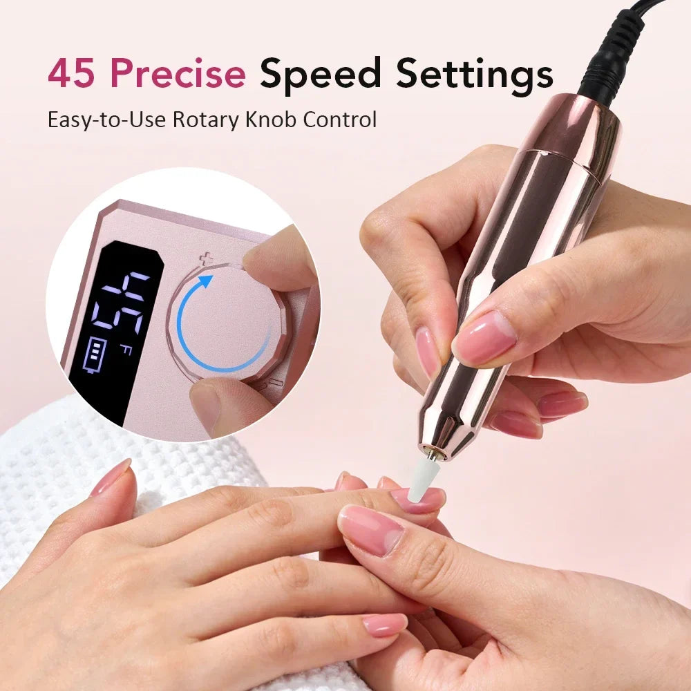 Wireless Electric Nail Drill 45000RPM 4000mAh | Manicure Tool