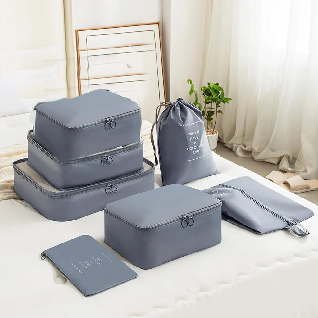 7-Piece Travel Storage Bag Large Capacity Luggage Organizer Clothes