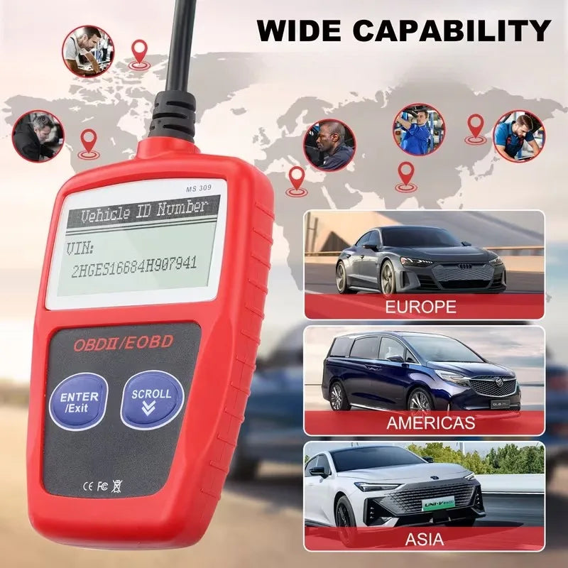 OBD2 Scanner – Car Engine Fault Code Reader, No Battery Needed