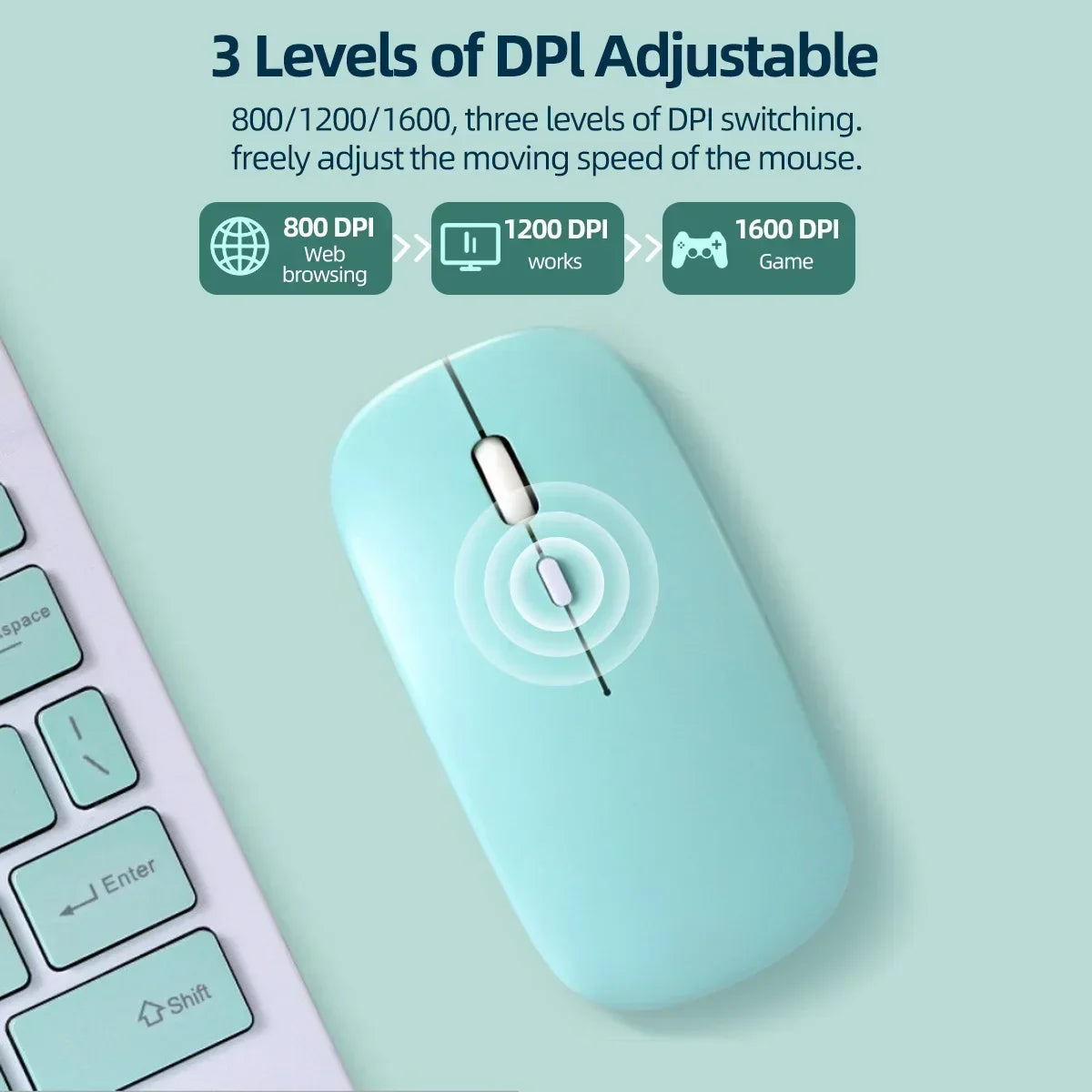 Wireless Bluetooth-compatible Mouse Portable Ergonomic Computer Mice