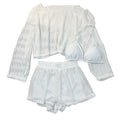 3-Piece Crochet Knit Swimsuit Set | Long Sleeve Beach Cover Up