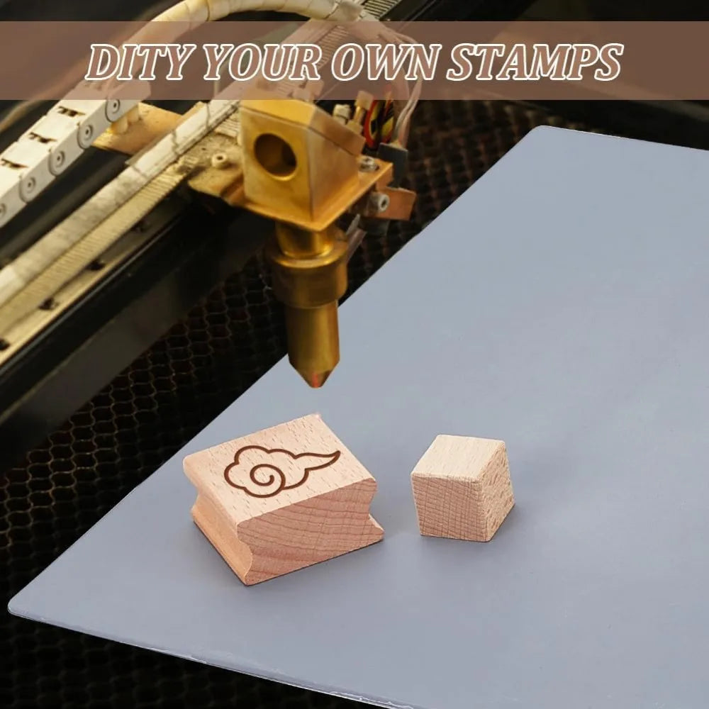 20-Pc Blank Rubber Stamp Set – Beechwood Mounts & Engraving Sheet
